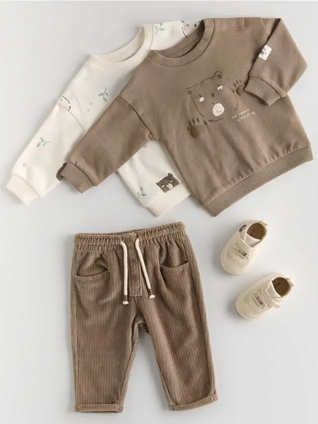 Felpa in cotone confezione da 2 Colore panna