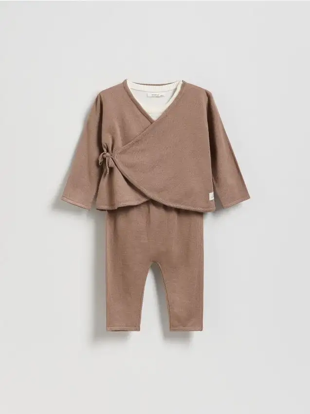 Set in maglia misto viscosa Colore marrone