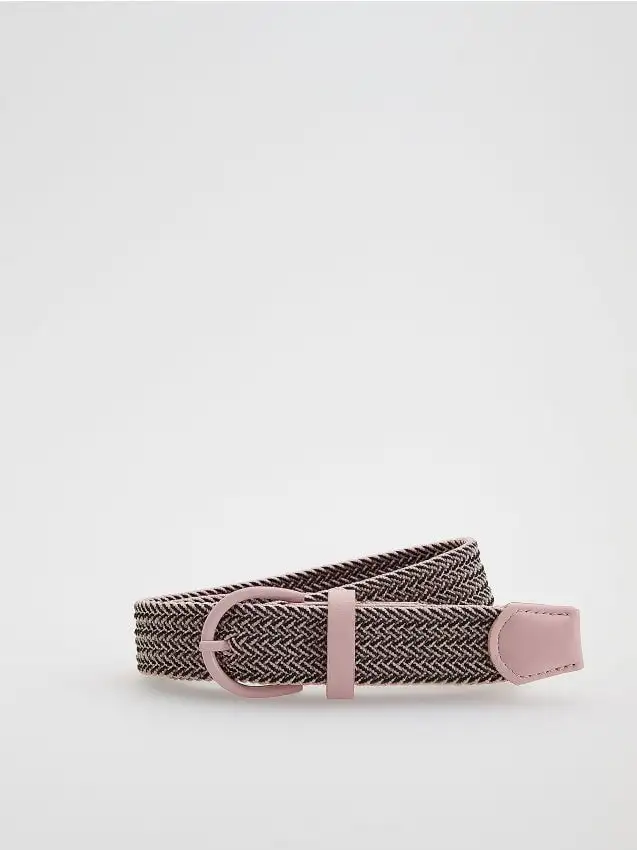 Cintura in tela con fibbia metallica Colore rosa cipria