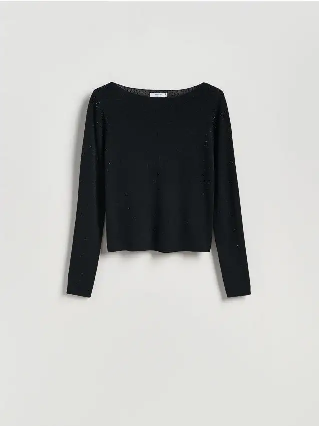 Felpa con applicazione brillante Colore nero