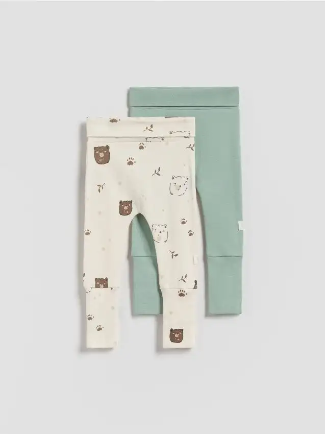 Confezione da 2 paia di pantaloni in cotone Colore panna