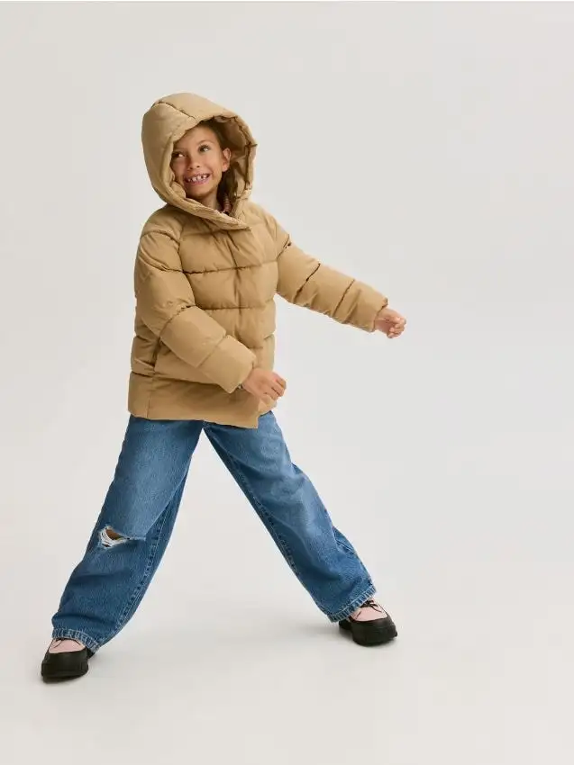 Giacca con cappuccio resistente all’acqua Colore beige