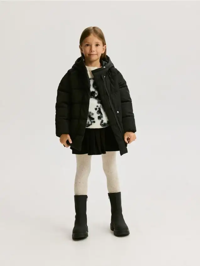 Giacca con cappuccio resistente all’acqua Colore nero