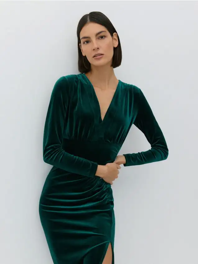 Vestito in velour Colore verde