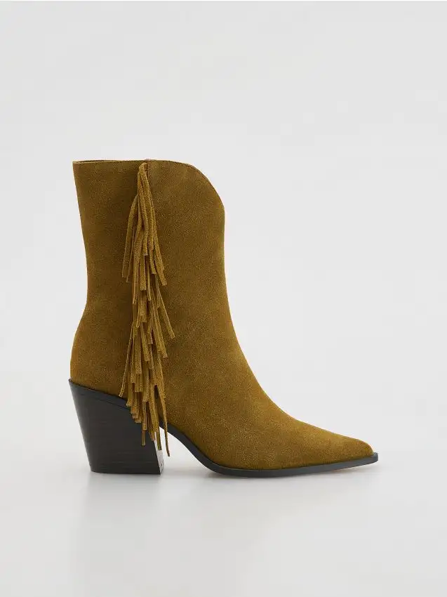 LADIES` ANKLE BOOTS Colore marrone dorato