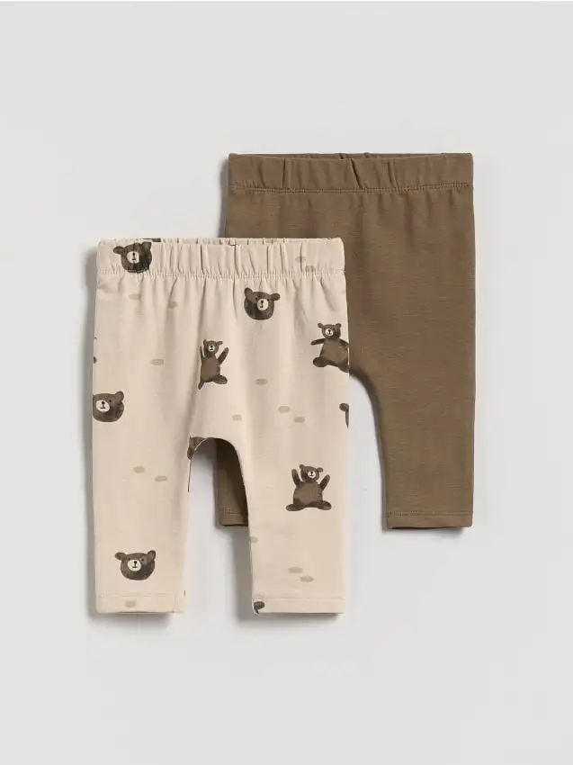 Confezione da 2 paia di pantaloni in cotone Colore caffè