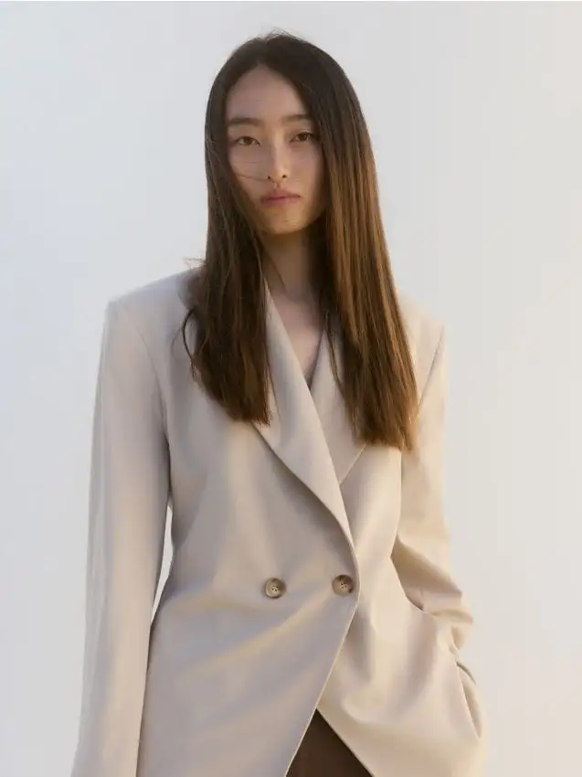 Giacca doppiopetto Colore beige