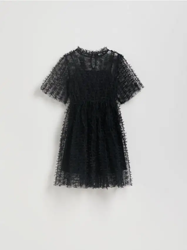 Abito di tulle con fiocchi Colore nero