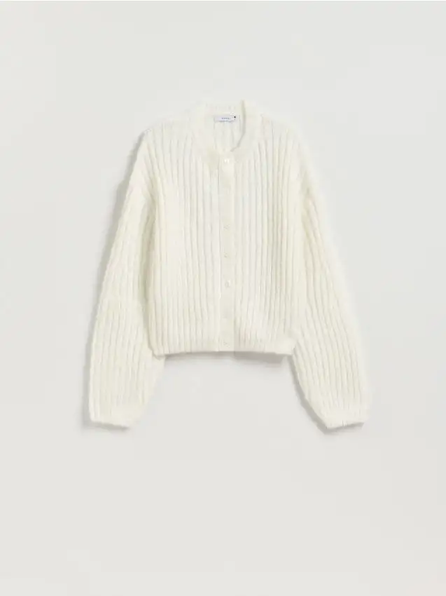 Cardigan con trama decorativa Colore panna