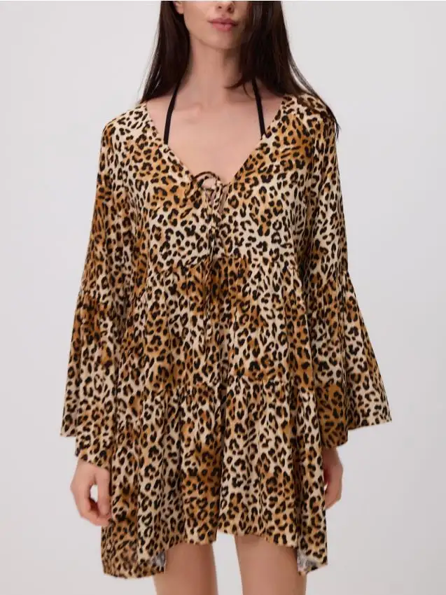 Copricostume in viscosa Colore marrone