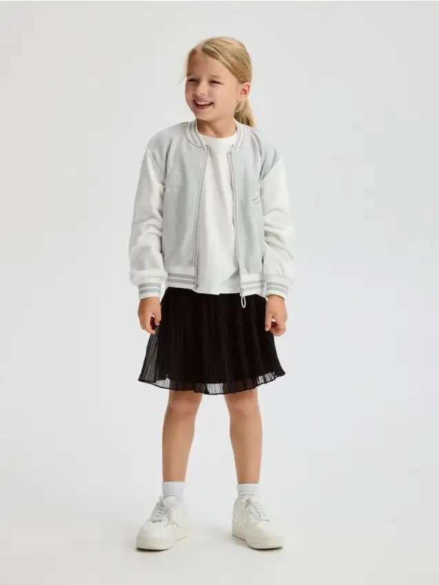 Felpa bomber con zip Colore grigio chiaro