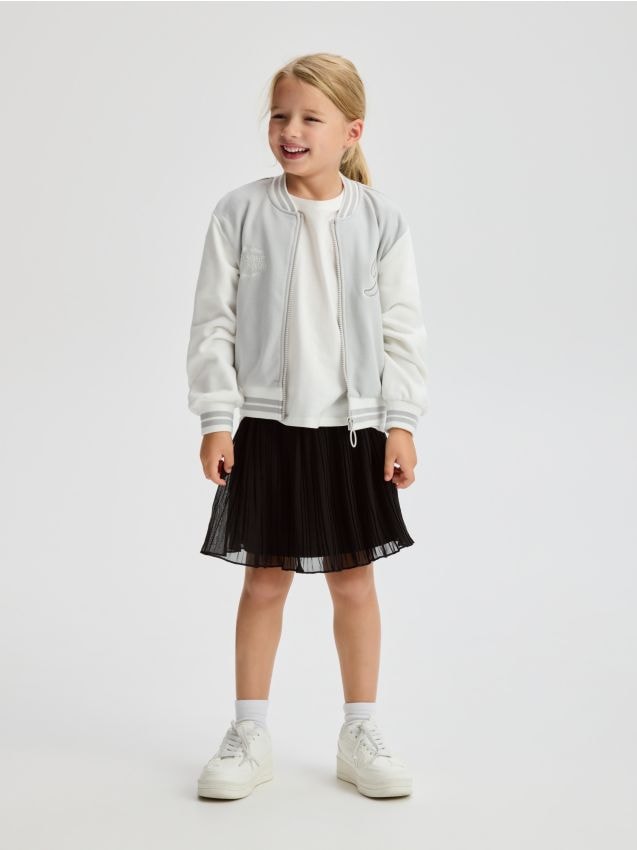 Felpa bomber con zip Colore grigio chiaro