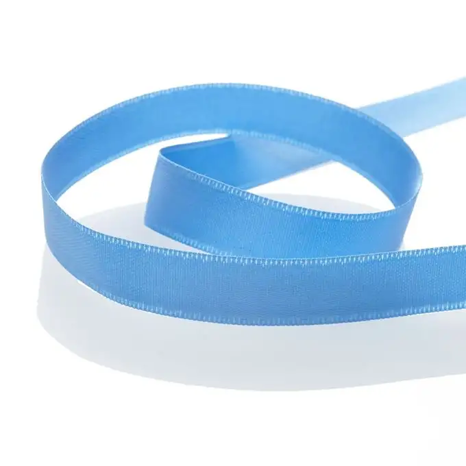 Nastro raso doppio faccia - Blu medio