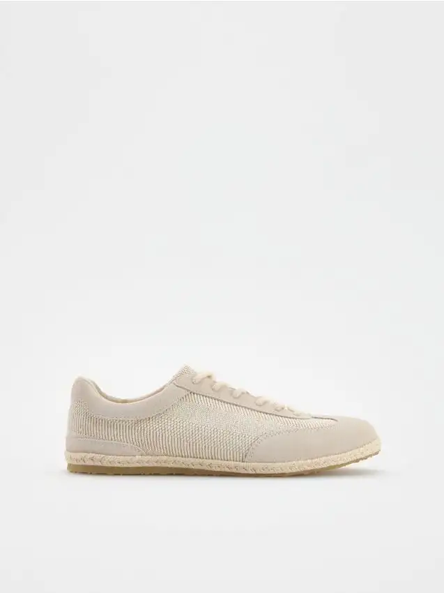 Sneakers in materiali combinati Colore beige