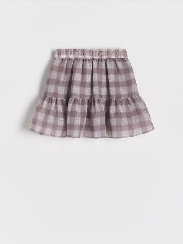 Gonna a quadri Colore grigio scuro