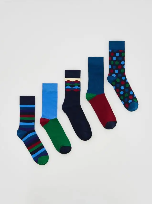 Confezione da 5 paia di calze Colore blu