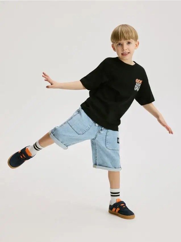 Pantaloncini regular in denim Colore blu