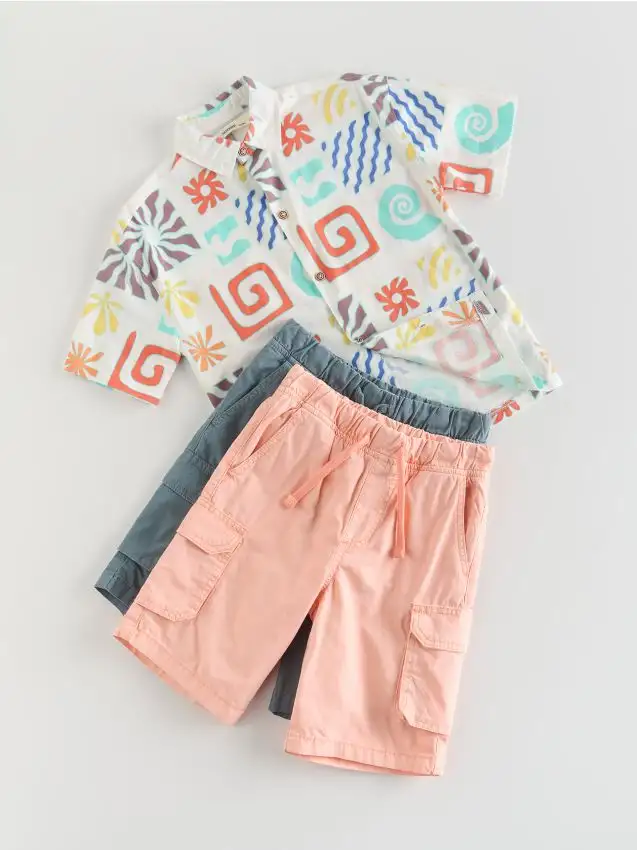 Pantaloncini cargo in cotone Colore pesca