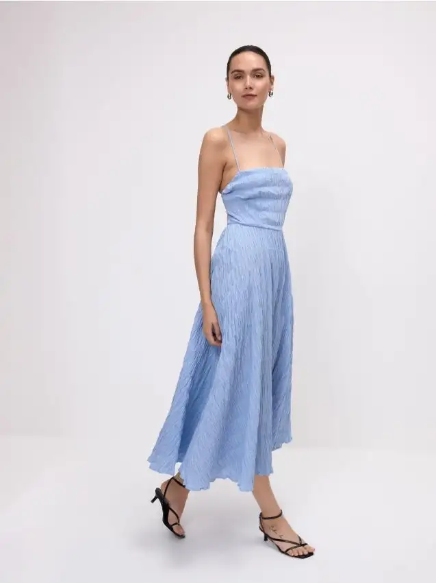 Abito midi Colore blu pallido