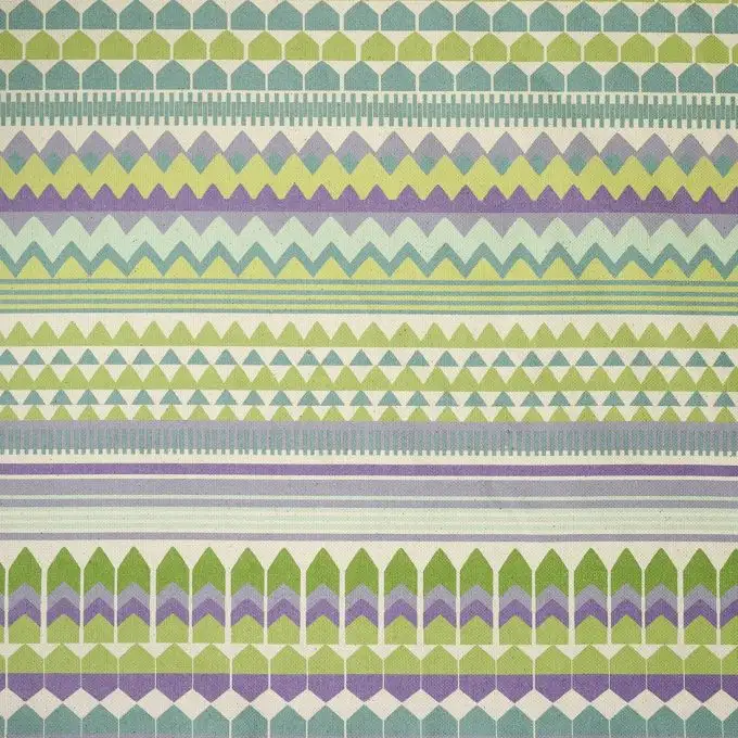 Tessuto cotone spesso verde geometrico