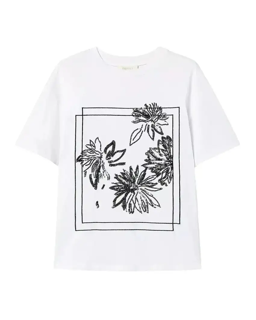T-shirt cotone floreale - Stile e comfort quotidiano