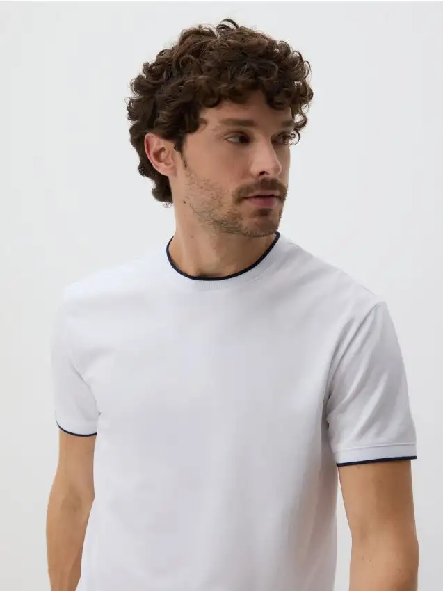 Camiseta regular fit con cotone mercerizzato Colore bianco