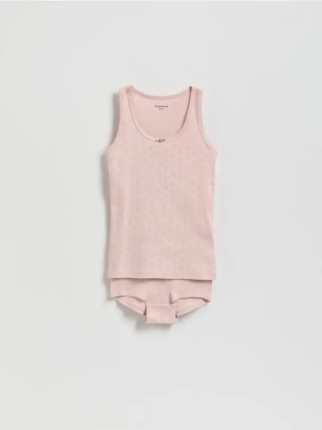 Completo intimo in cotone Colore rosa