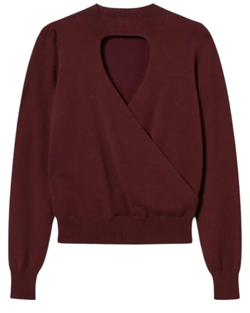 Maglia con cut-out e incrocio – Viola Made in Italy