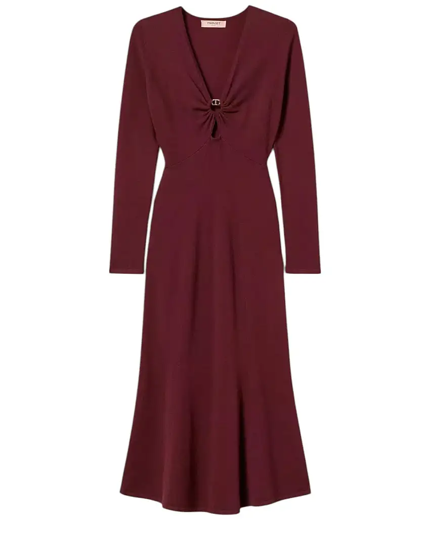 Abito longuette aderente con Oval T – Viola Winetasting