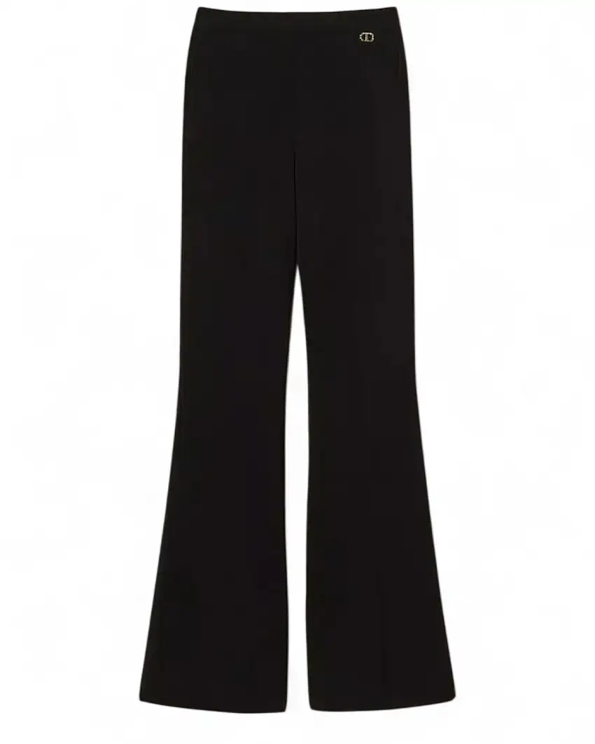 Pantaloni Flare Maglia Neri | Comfort e Stile