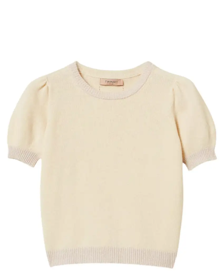 Maglia in misto cashmere con lurex oro – Donna
