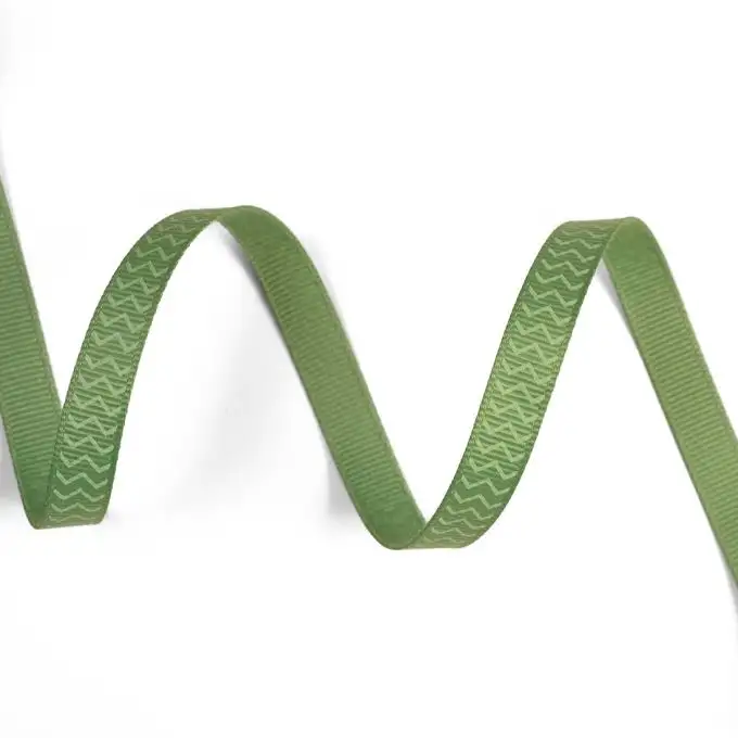 Nastro gros grain verde a zig zag chiaro