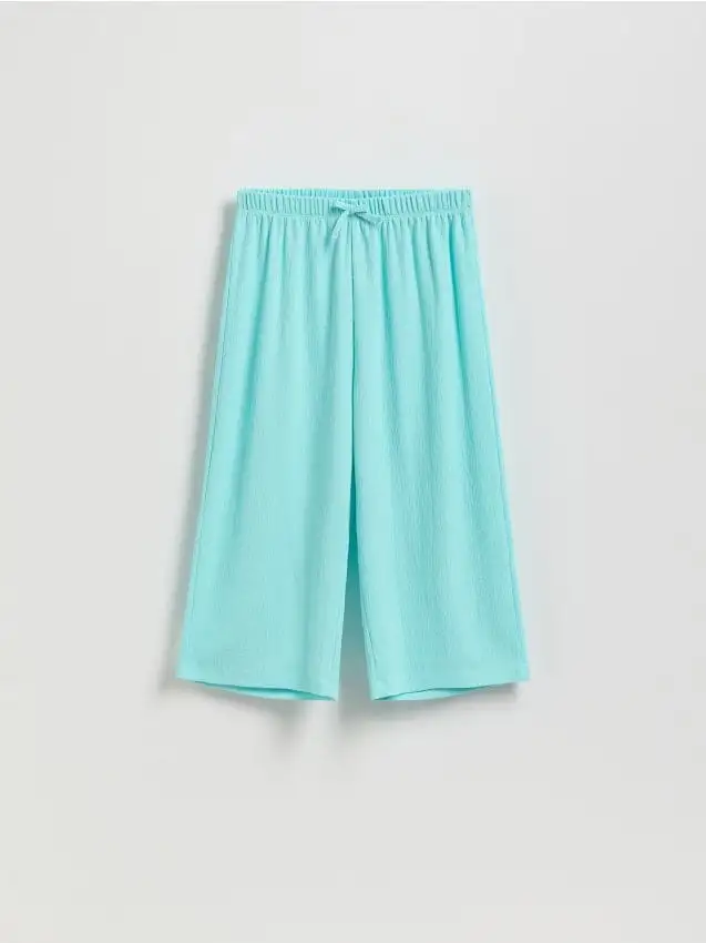 Pantaloni culotte in jersey Colore turchese chiaro