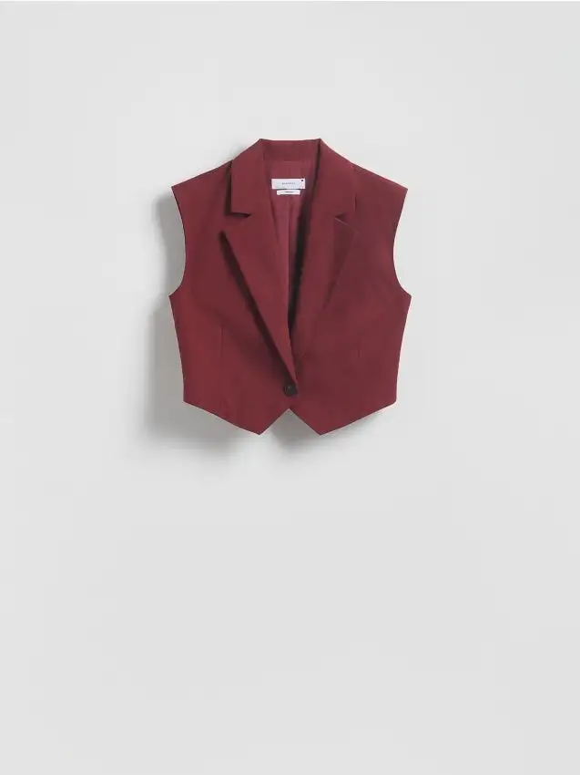 Gilet con lino Colore bordeaux