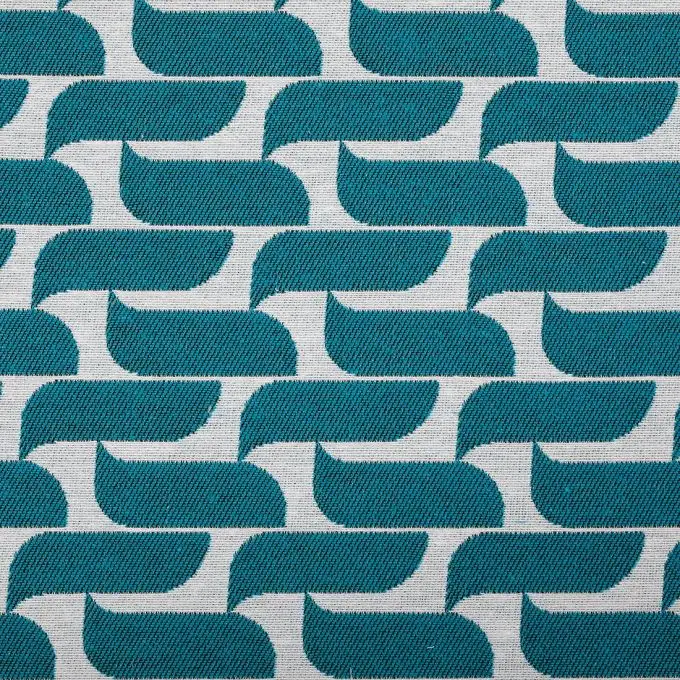 Tessuto jacquard turchese geometrico