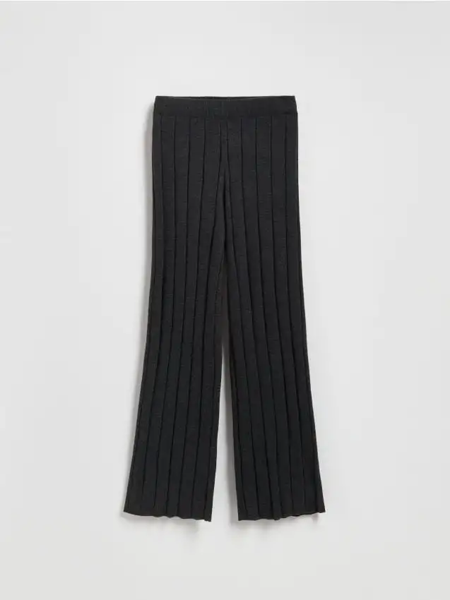 Pantaloni larghi con lana Colore grigio scuro