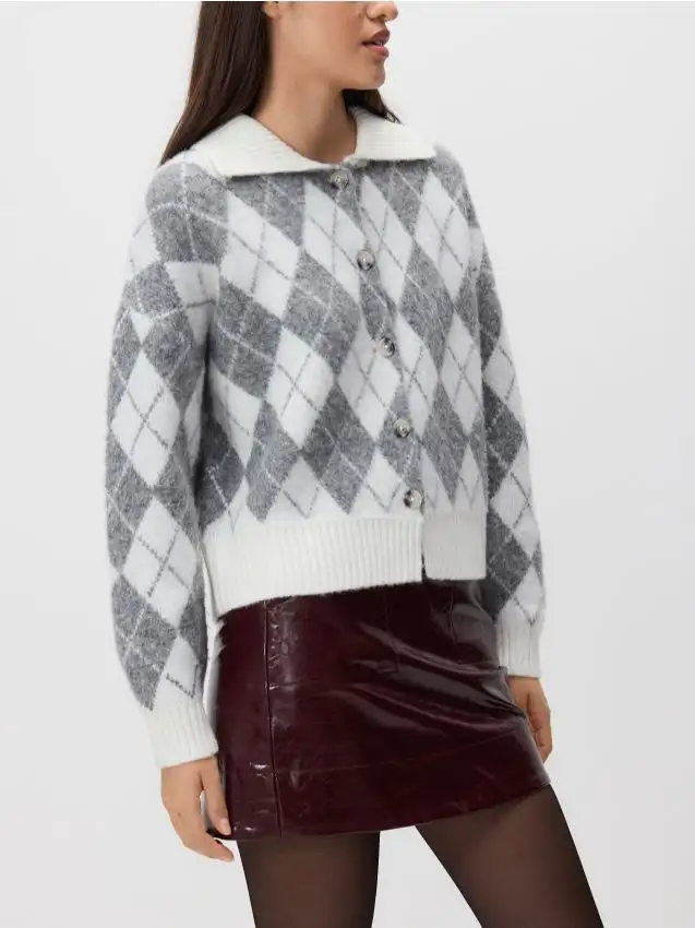 Cardigan oversize con fantasia Colore multicolore