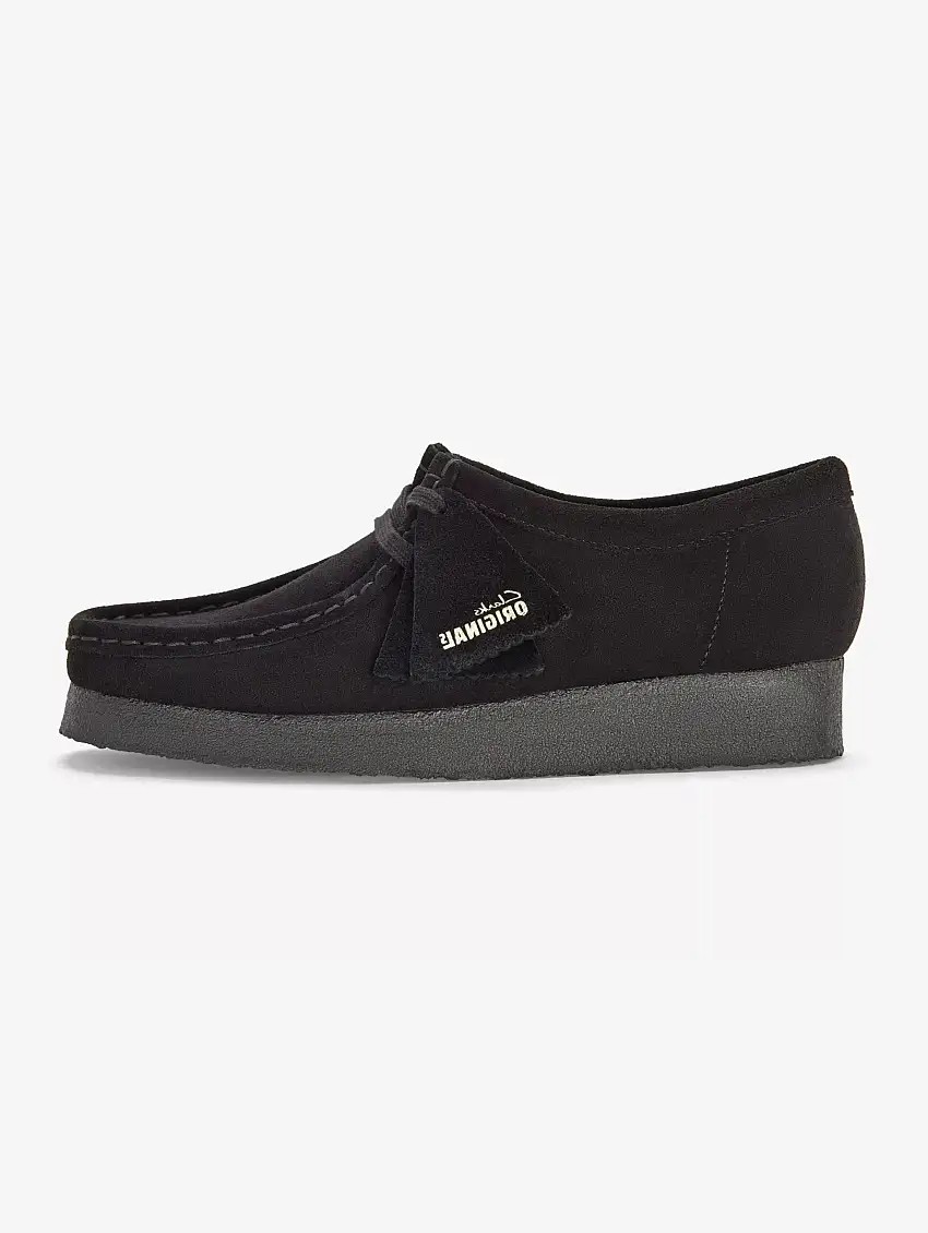 Stringata Wallabee in Pelle Scamosciata Nero