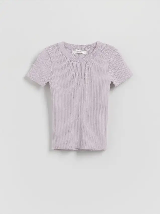 Maglione manica corta viscosa Colore lavanda