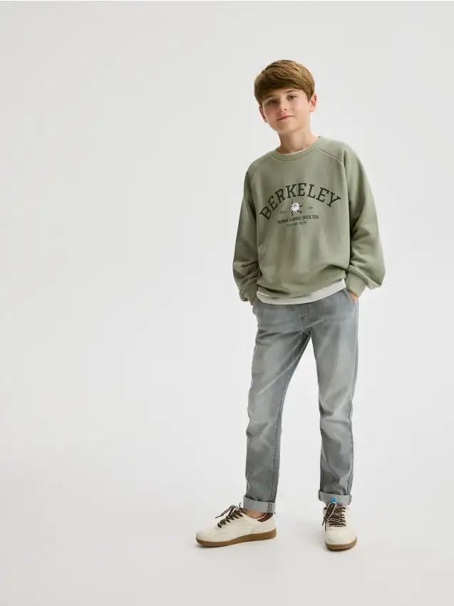 Felpa con stampa Colore verde chiaro