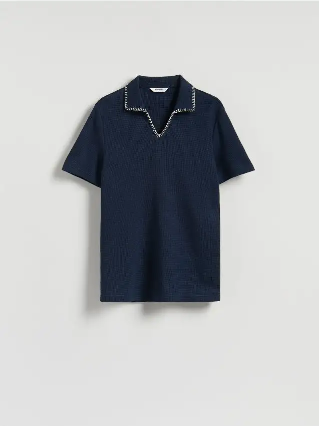 Polo strutturata Colore blu scuro