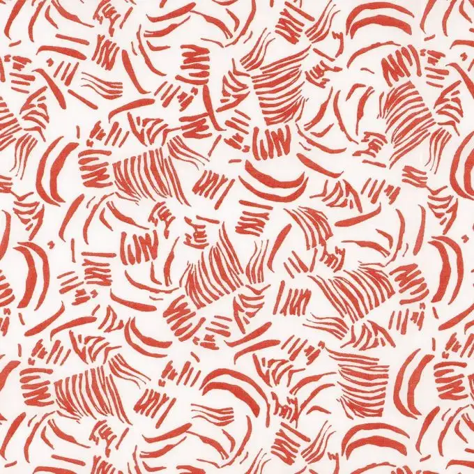 Tessuto velo di cotone motivi astratti rossi