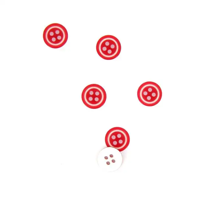 bottoni rosso e bianco 10 mm