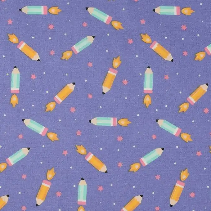 Tessuto cotone matita-razzo viola