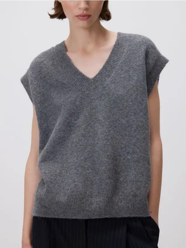 Gilet con lana Colore grigio medio