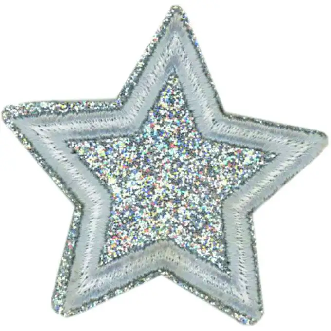 Ecusson stella glitter grigio
