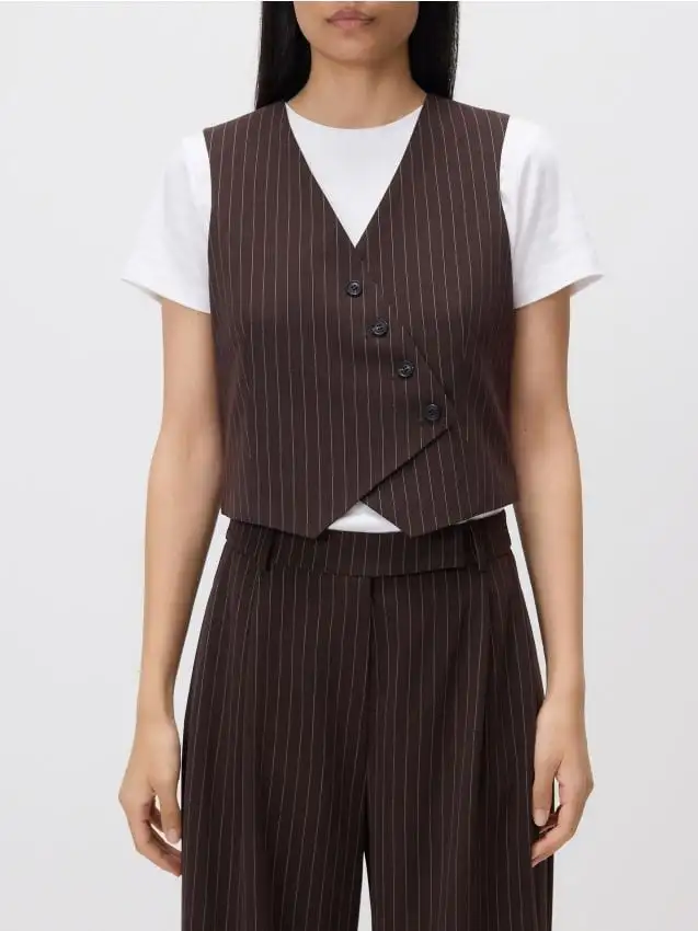 Gilet da abito asimmetrico Colore marrone scuro