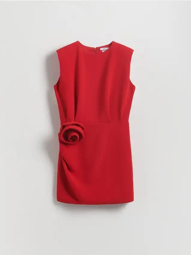 Vestitino con rosa decorativa Colore rosso