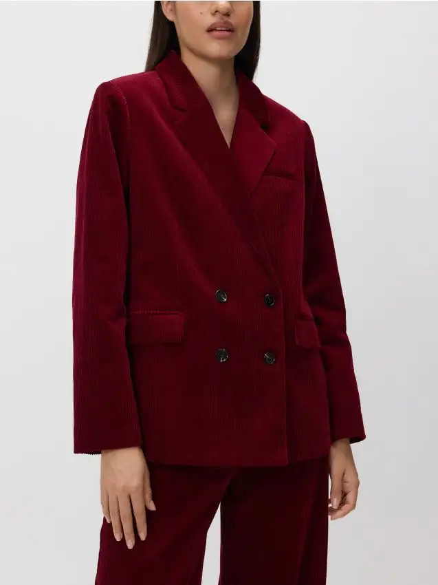 Blazer in velluto doppiopetto Colore mogano