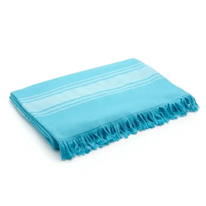Fouta da bagno con frange blu